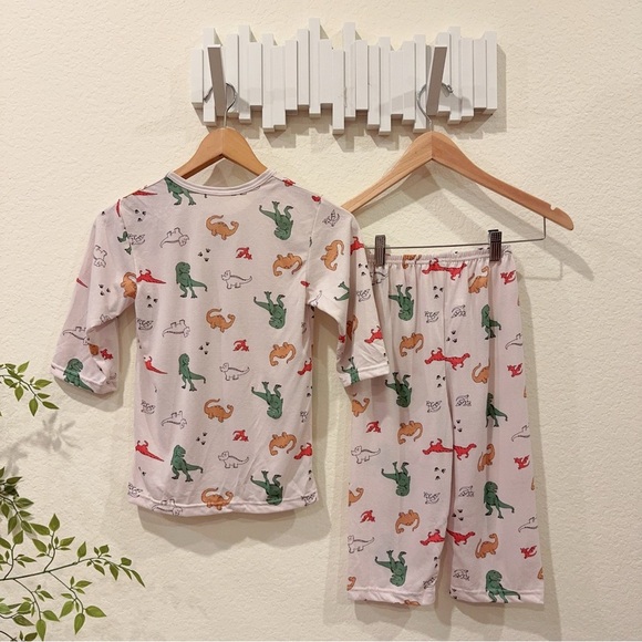 Moi & Du TTASOMKIDS Dinosaur Dino Print Pajama PJ Set Little Boys NWT - Picture 4 of 9